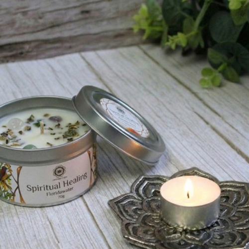 Bougie Parfumée Pierre Précieuse – Guérison Spirituelle à l’Eau de Floride (70 g)