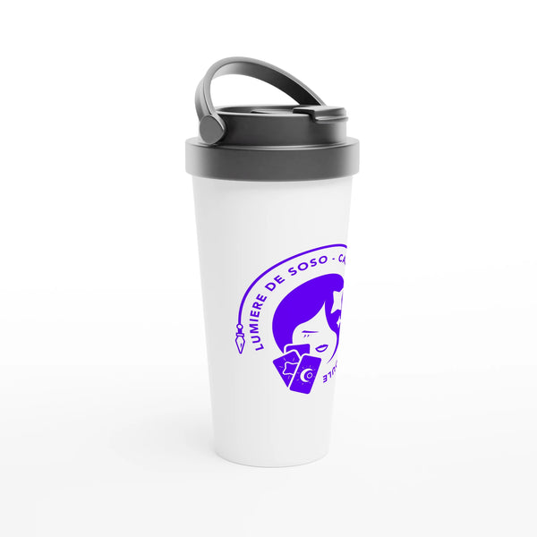 Mug de voyage Lumière de soso blanc en acier inoxydable 443 ml (15 oz)