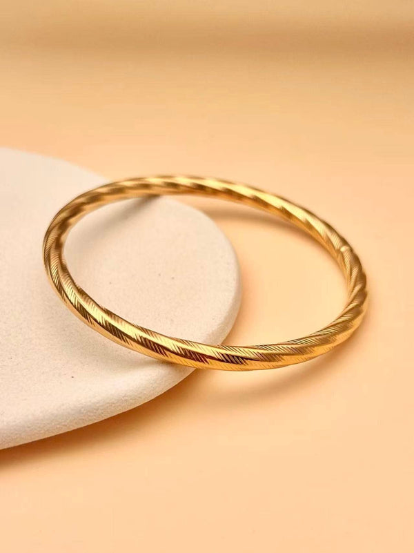 Bracelet Jonc Torsadé Doré – Acier Inoxydable Élégance Intemporelle