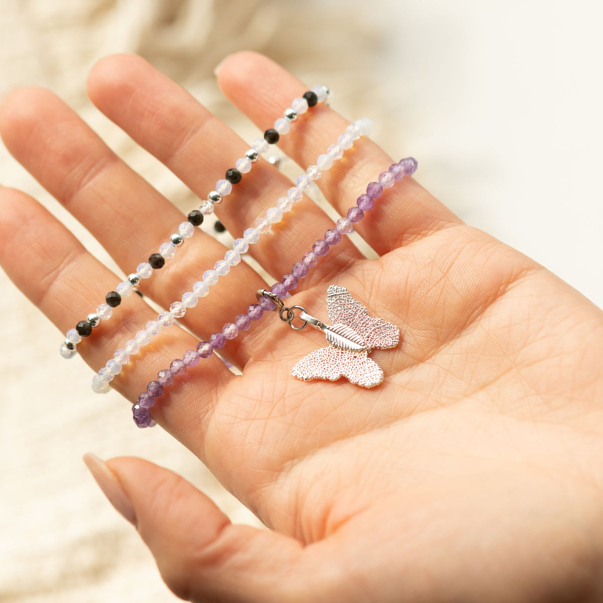 Coffret 3 Bracelets en Pierres Naturelles – Pleine Lune