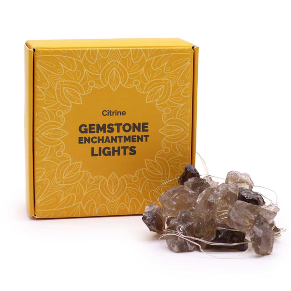 Guirlande Lumineuse en Citrine – Pierres Naturelles, 2,27 m USB