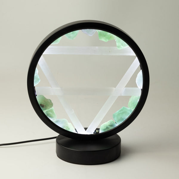 Lampe Halo Aventurine & Sélénite – Symbole Terre