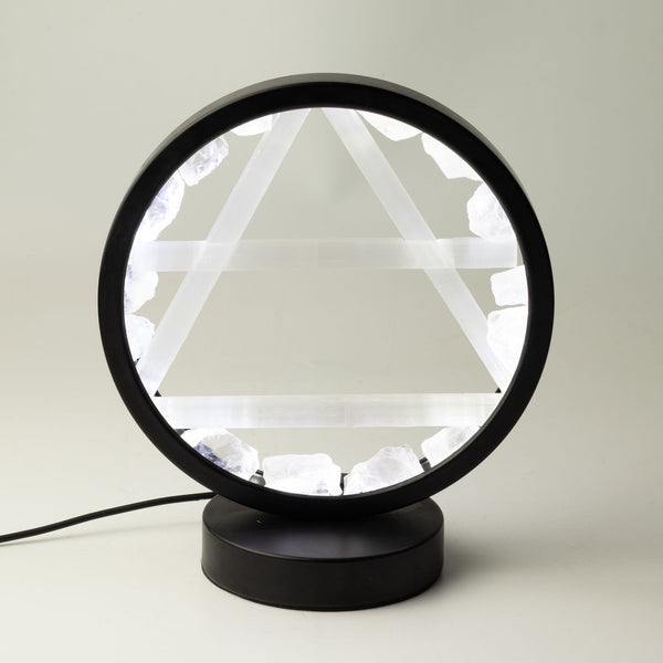 Lampe Halo Cristal de Roche & Sélénite – Symbole Air