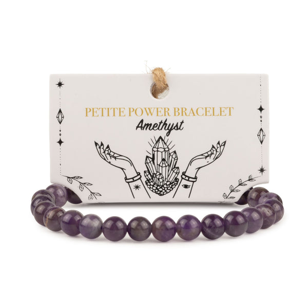Bracelet Améthyste Perles 6 mm – Élastique, 17 cm
