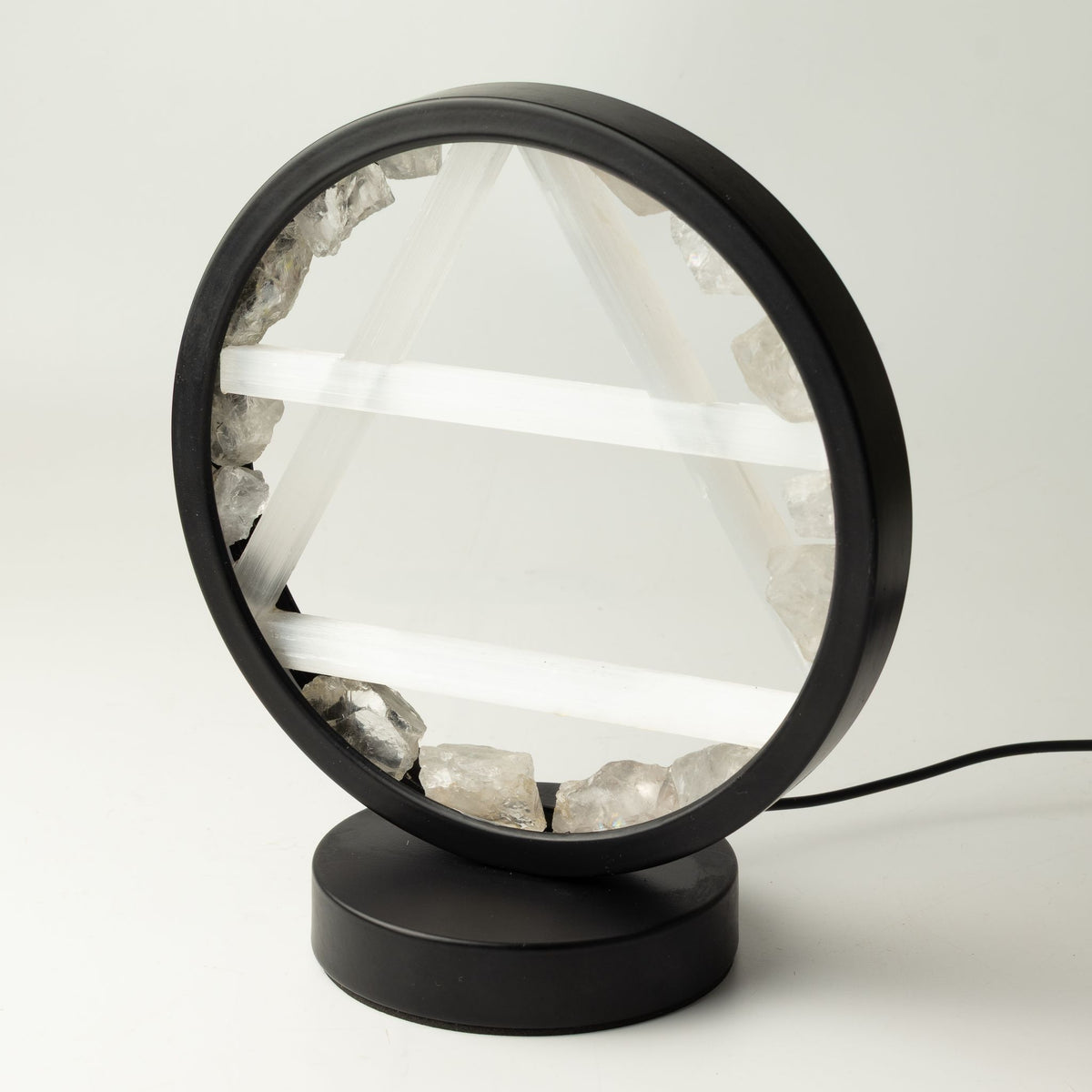 Lampe Halo Cristal de Roche & Sélénite – Symbole Air