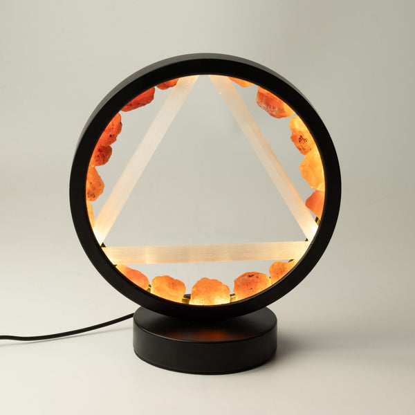 Lampe Halo Cornaline & Sélénite – Symbole Feu