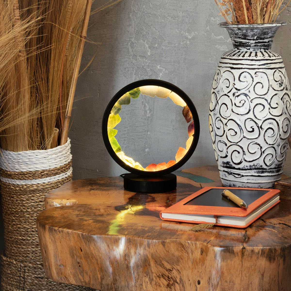 Lampe Halo 7 Chakras – Sept Pierres Naturelles