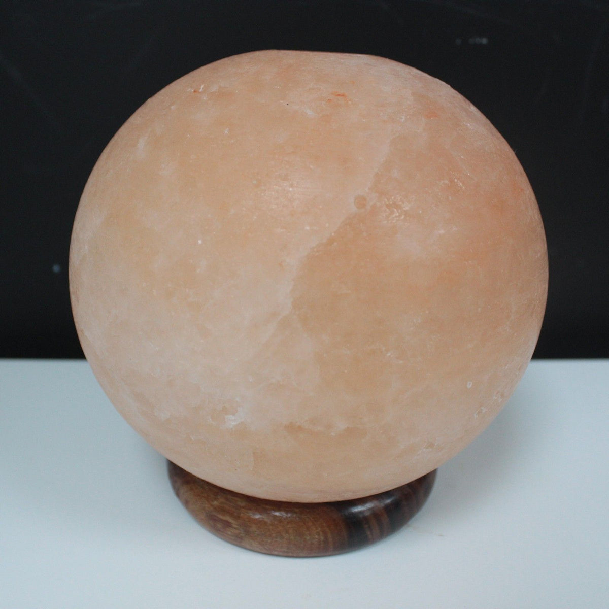 Lampe de Sel de l'Himalaya Boule 15 cm – Grand Socle en Bois