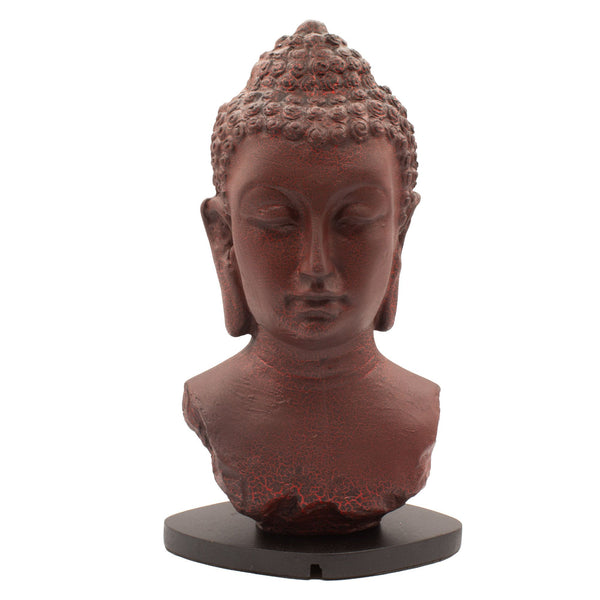 Lampe Buste de Bouddha – Abat-jour Craquelé Lave, 32 cm