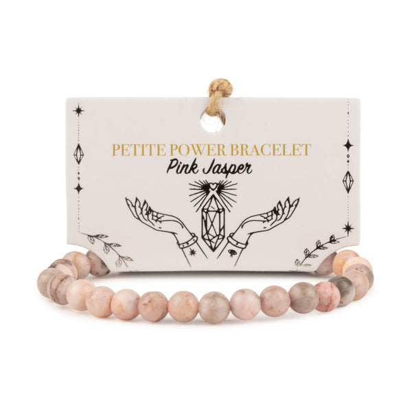 Bracelet Jaspe Rose Perles 6 mm – Élastique, 17 cm