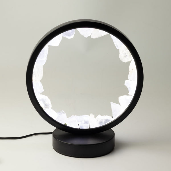 Lampe Halo en Cristal de Roche – Cercle Lumineux USB