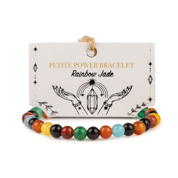 Bracelet Jade Arc-en-Ciel Perles 6 mm – Élastique, 17 cm