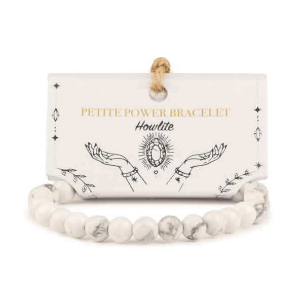 Bracelet Howlite Blanche Perles 6 mm – Élastique, 17 cm
