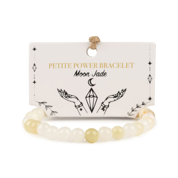 Bracelet Jade Lune Perles 6 mm – Élastique, 17 cm