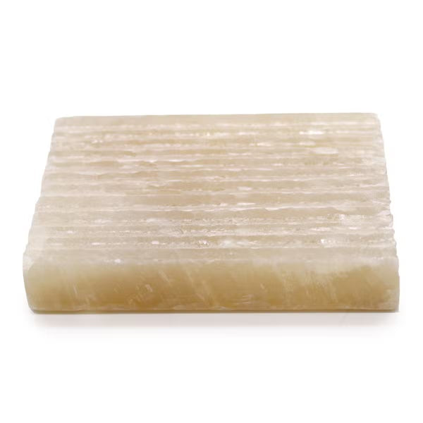 Porte-savon carré en onyx miel