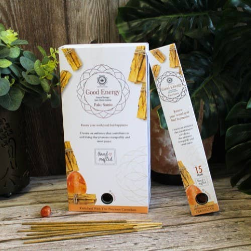 Encens Goloka Manifestations – Énergie & Créativité au Palo Santo avec Cornaline