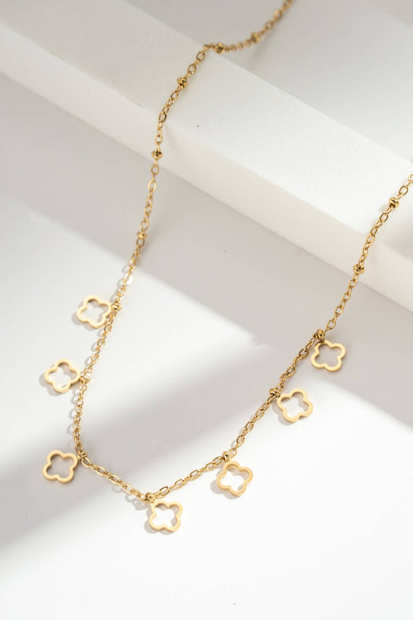 Collier Trèfles Porte-Bonheur Doré – Acier Inoxydable Chance & Élégance Intemporelle