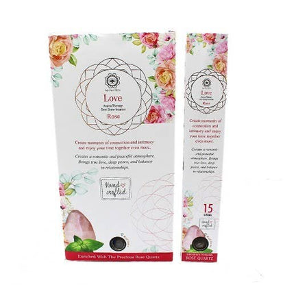 Encens Goloka Manifestations – Douceur & Amour à la Rose avec Quartz Rose - vue 2