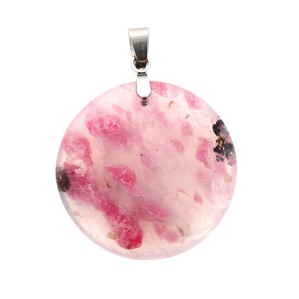 Pendentifs Quartz Rhodonite Rond