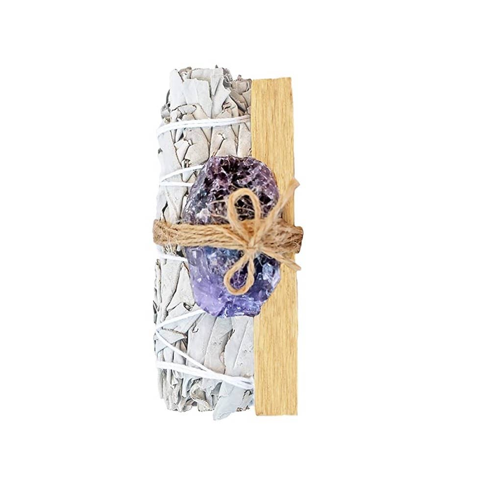 Lot de Sauge Blanche, Améthyste Brute et Palo Santo