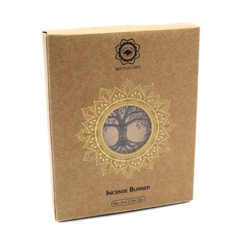 Brûleur d’Encens en Bois – Arbre de Vie • 10 cm