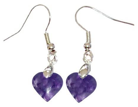 Boucles d'Oreilles Améthyste Cœur