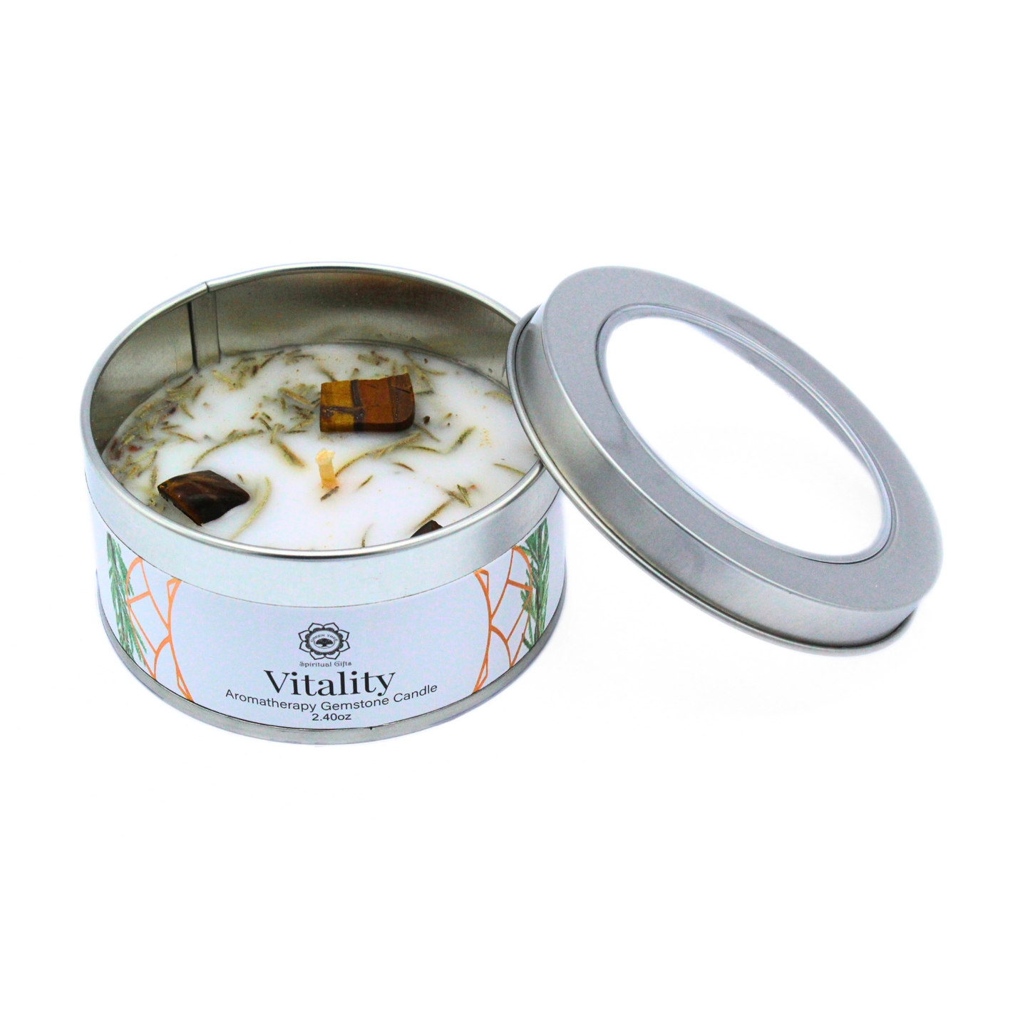 Bougie Parfumée Pierre Précieuse – Vitalité Gingembre Doux (70 g)