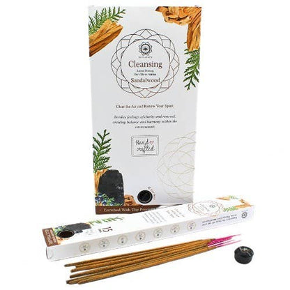 Encens Goloka Manifestations – Protection & Sérénité au Bois de Santal avec Tourmaline Noire