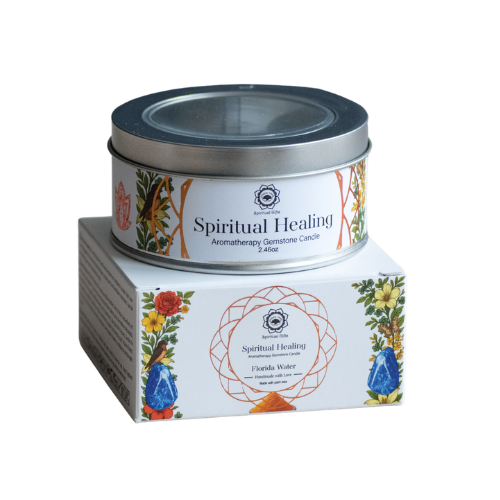 Bougie Parfumée Pierre Précieuse – Guérison Spirituelle à l’Eau de Floride (70 g)