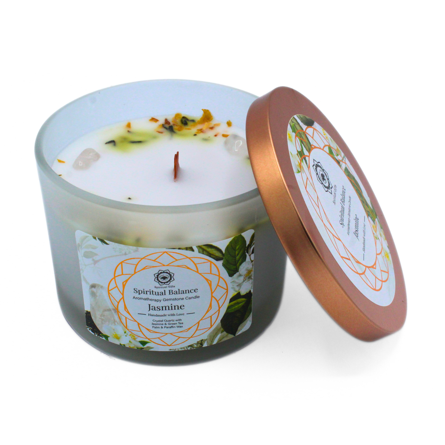 Bougie Énergétique Arbre Vert – Équilibre Spirituel & Jasmin (256 g)