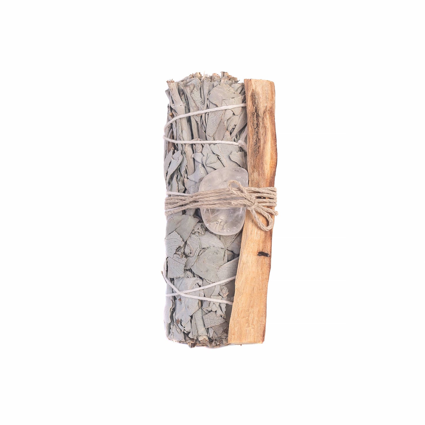 Ensemble de Sauge Blanche, Quartz Clair Lisse et Palo Santo