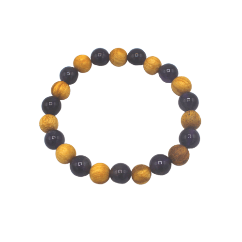 Bracelet Palo Santo et améthyste