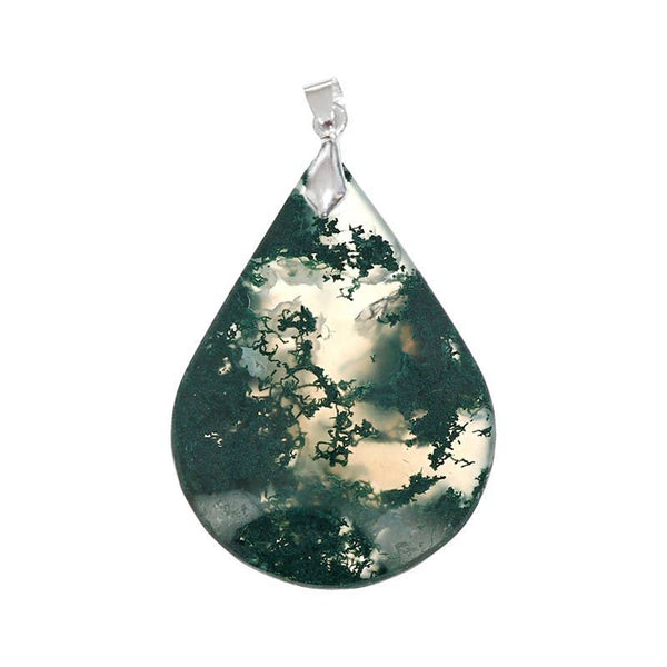 Pendentif Agate Mousse de Madagascar Goutte