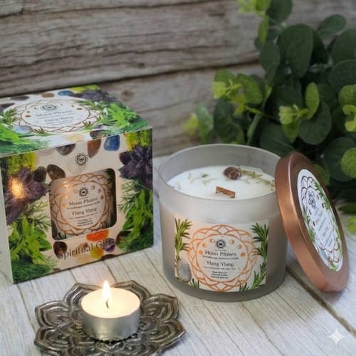 Bougie Parfumée Pierre Précieuse – Phases de la Lune au Romarin (256 g) - vue 3