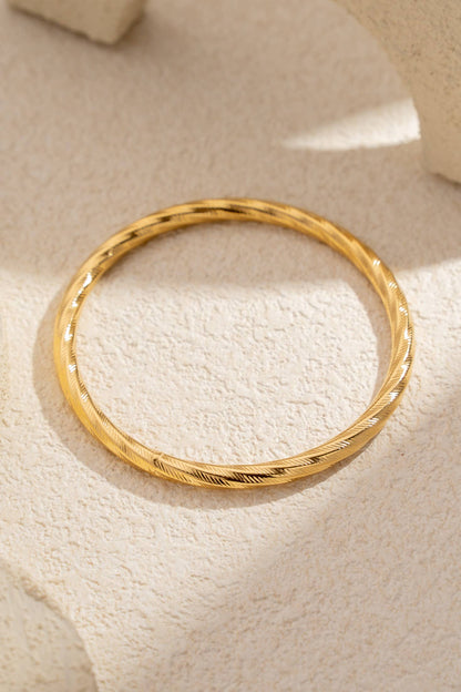 Bracelet Jonc Torsadé Doré – Acier Inoxydable • Élégance Intemporelle