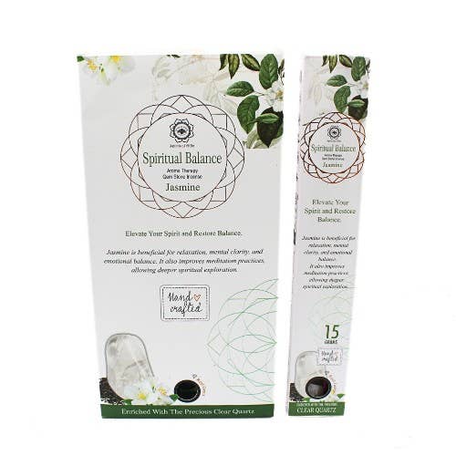 Encens Goloka Manifestations – Amour & Clarté au Jasmin avec Quartz Clair - vue 2