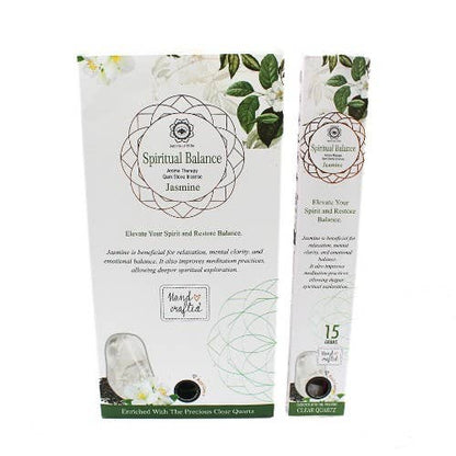Encens Goloka Manifestations – Amour & Clarté au Jasmin avec Quartz Clair - vue 2