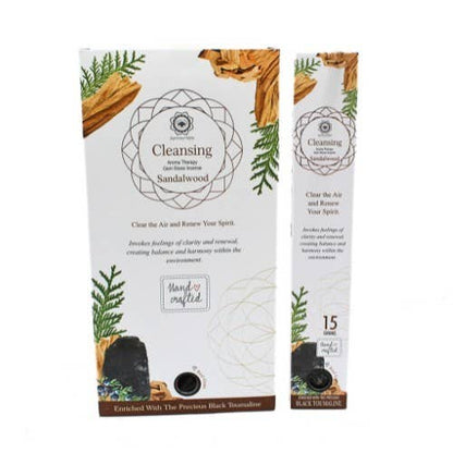 Encens Goloka Manifestations – Protection & Sérénité au Bois de Santal avec Tourmaline Noire - vue 2