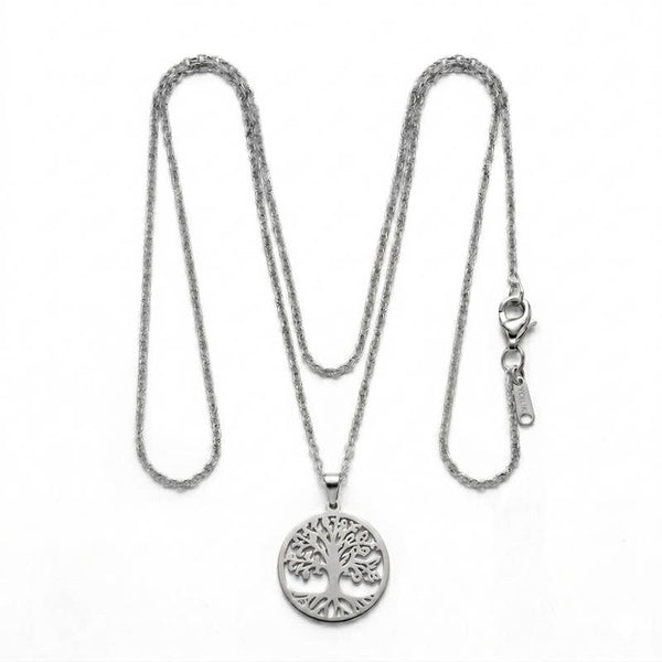 Collier Arbre de Vie Argenté – Acier Inoxydable Croissance & Renouveau