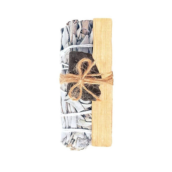 Ensemble de Sauge Blanche, Tourmaline Noire et Palo Santo