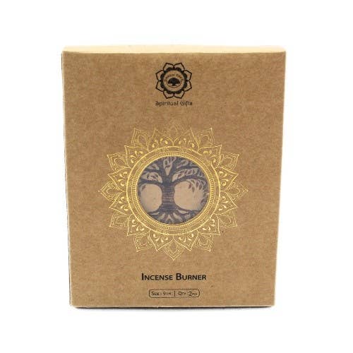 Brûleur d’Encens en Bois – Arbre de Vie • 10 cm