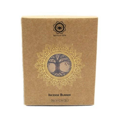 Brûleur d’Encens en Bois – Arbre de Vie • 10 cm