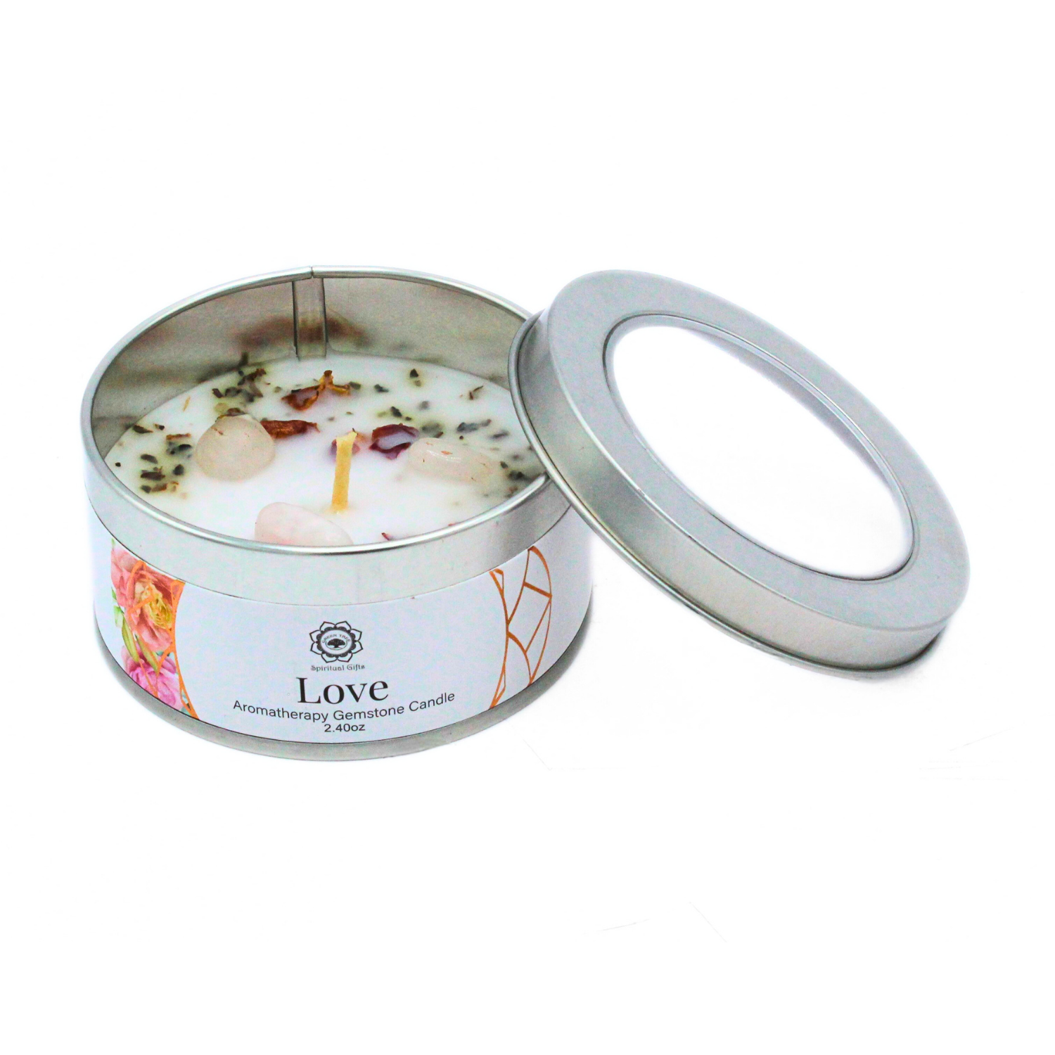 Bougie Énergétique Arbre Vert – Amour & Douceur à la Rose (70 g)