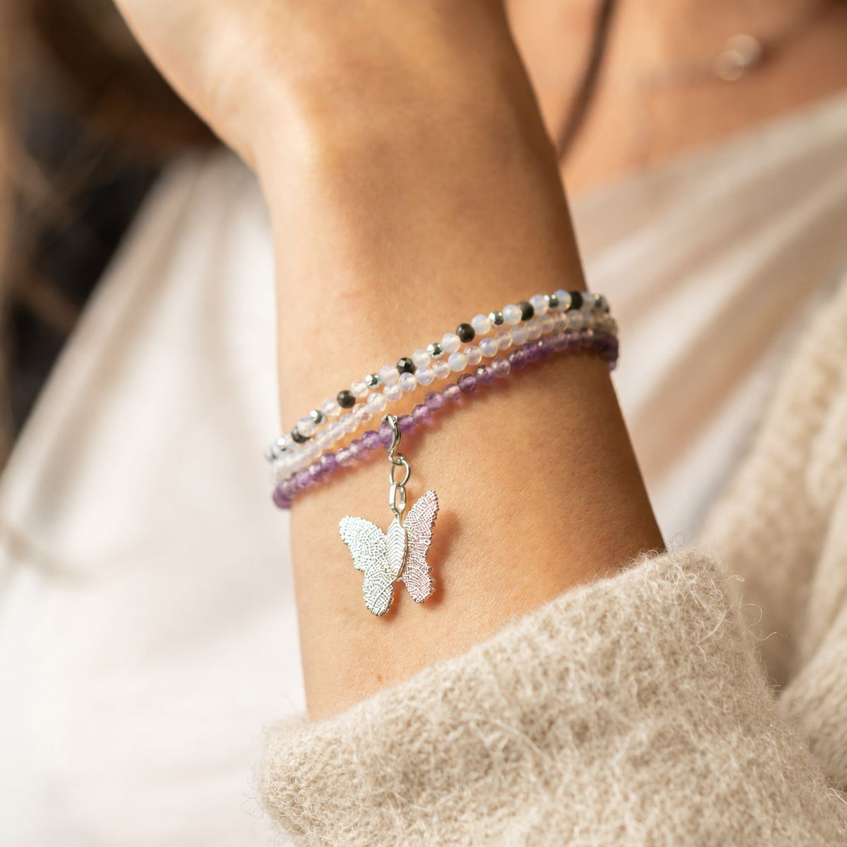 Coffret 3 Bracelets en Pierres Naturelles – Pleine Lune