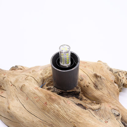 Lampe en Bois Flotté – Abat-jour Coton Crème Enveloppant, 31 cm