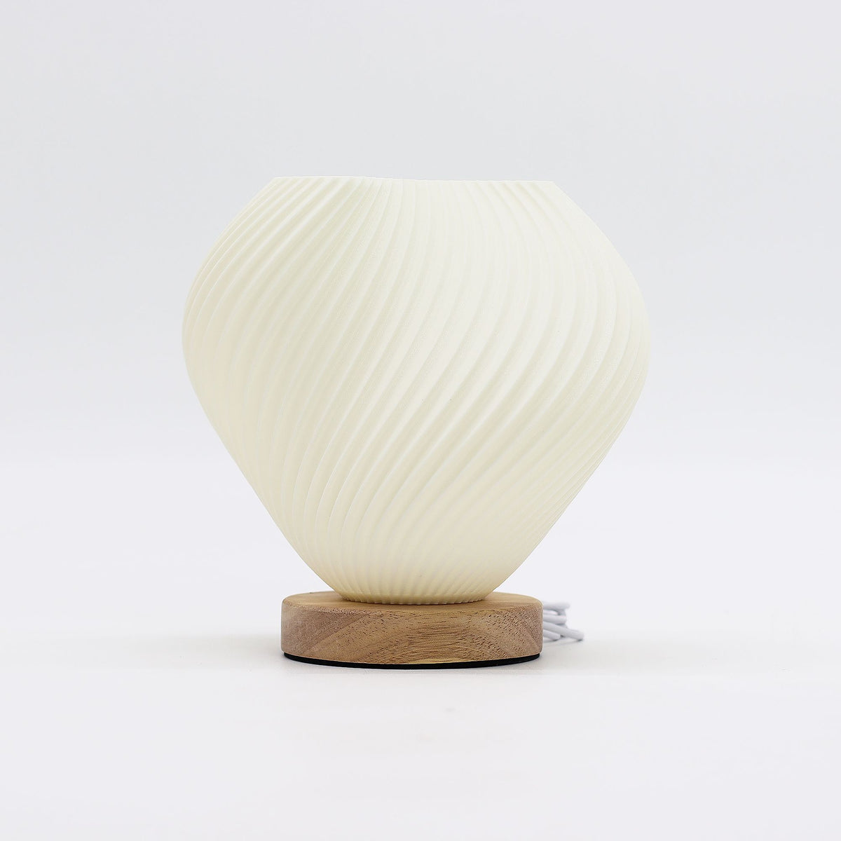 Lampe de Chevet Coquillage – Veilleuse USB-C à Socle Bois, 3 Intensités
