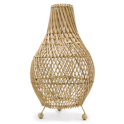 Lampe à Poser en Rotin Tressé – Naturel, 40 cm