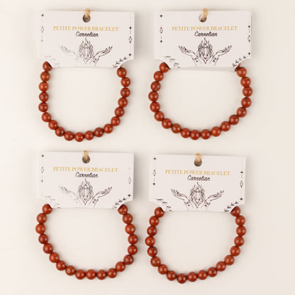 Bracelet Cornaline Perles 6 mm – Élastique, 17 cm