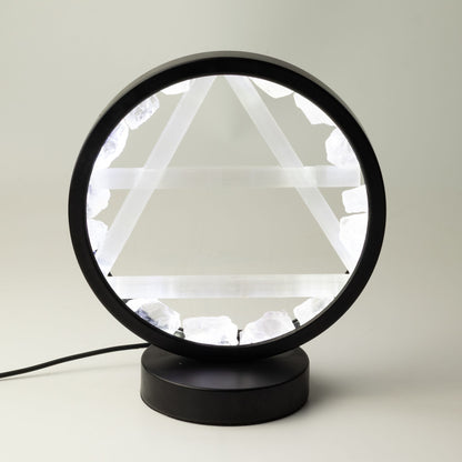 Lampe Halo Cristal de Roche & Sélénite – Symbole Air