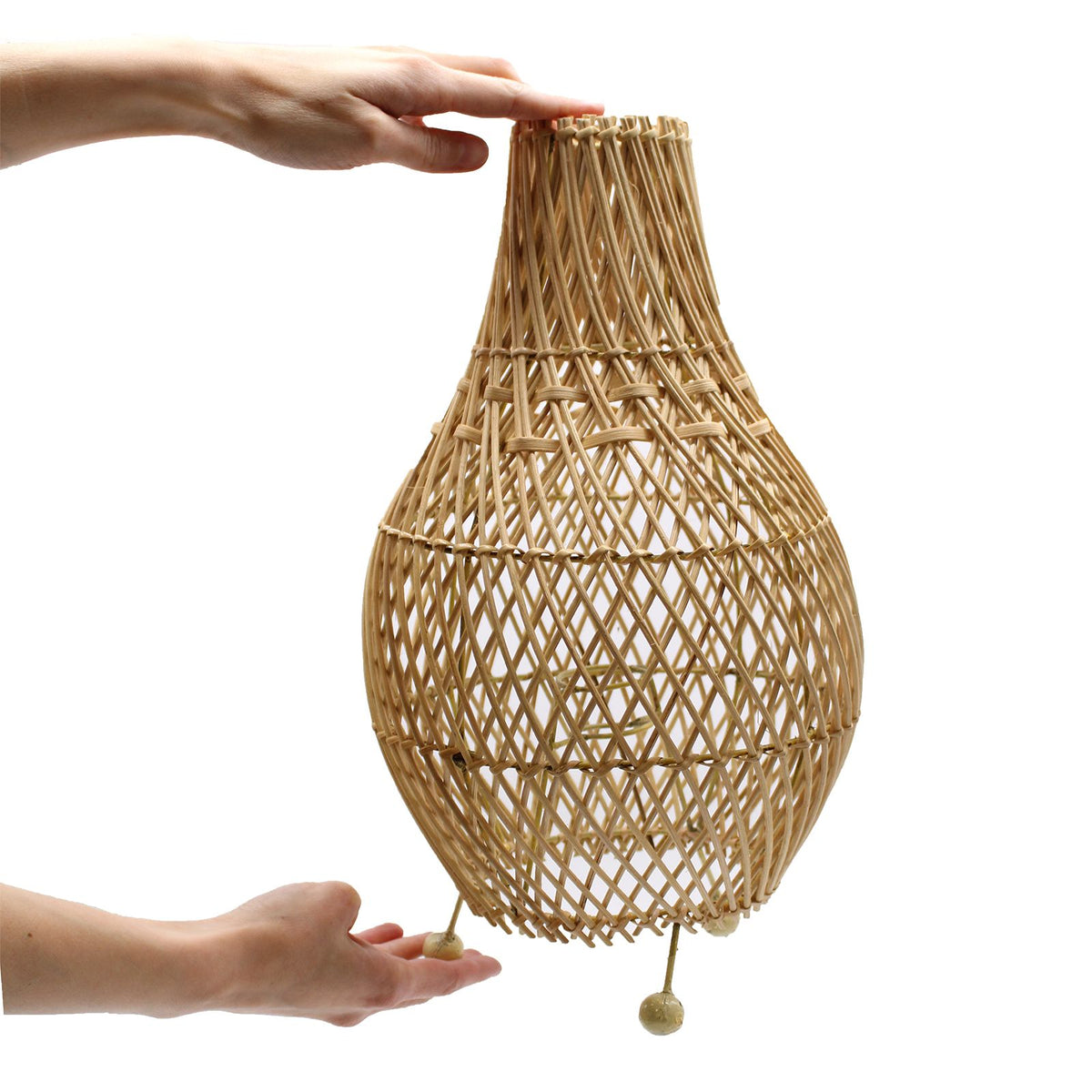 Lampe à Poser en Rotin Tressé – Naturel, 40 cm